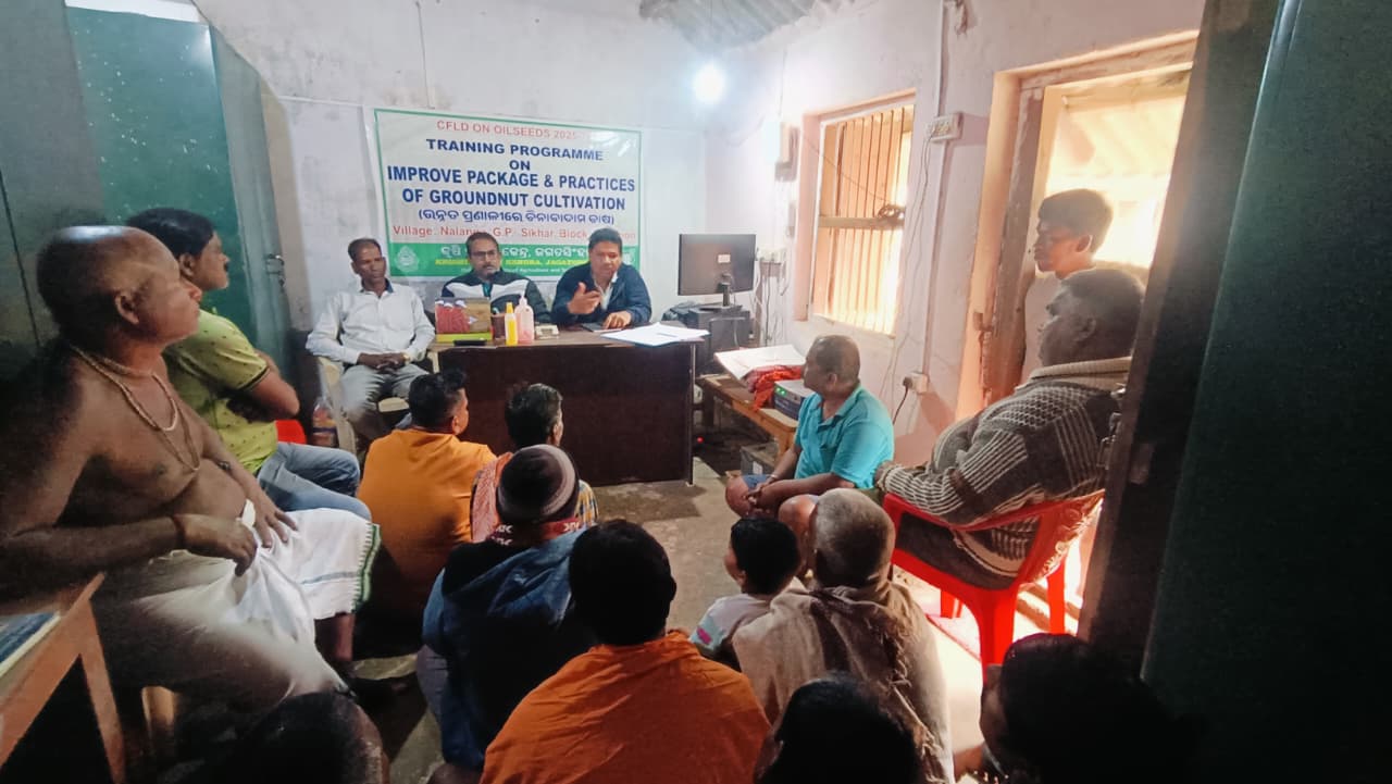 Training and Method demonstration on Seed treatment with Rhizobium and PSB culture in Groundnut at Village Nalanga of Naugaon Block on dt. 03.01.2026